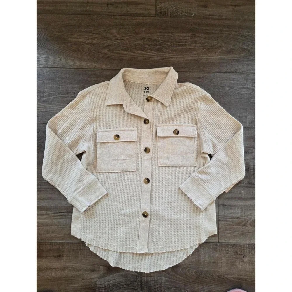 So girls waffle knit‎ oversized top 6-7